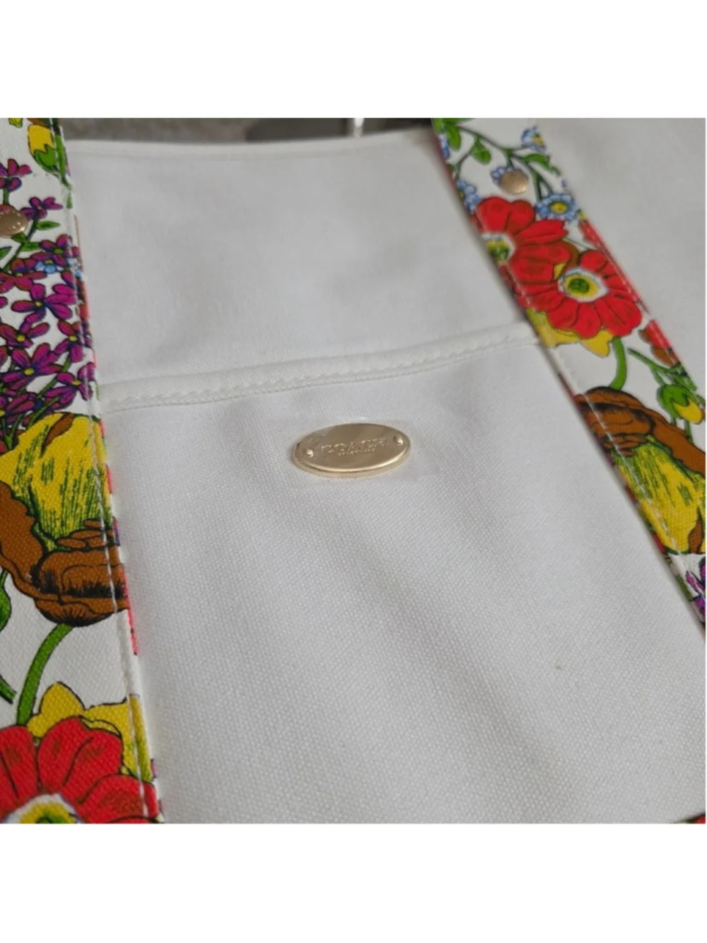 Coach Large Tote Bag Floral Summer Mothers Day Beach NWOT